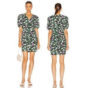 NWT VERONICA BEARD Janis Ruched Floral Mini Dress